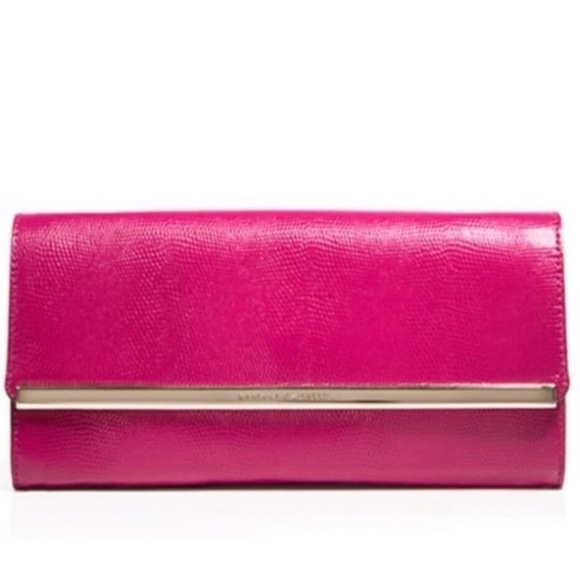 Diane Von Furstenberg Voyage Lizard Leather Clutch Vintage - Picture 3 of 9